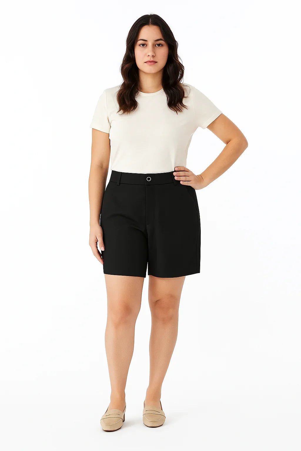 Bermuda Feminina Preta Alfaiataria K2B - Leon Elegance