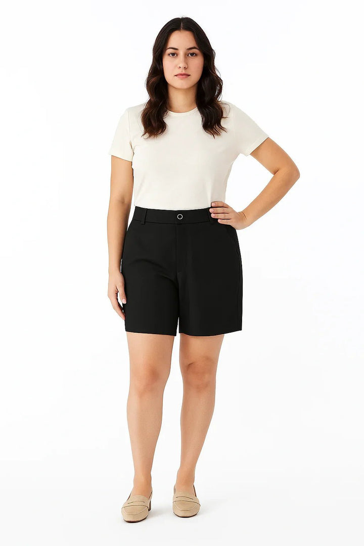 Bermuda Feminina Preta Alfaiataria K2B - Leon Elegance