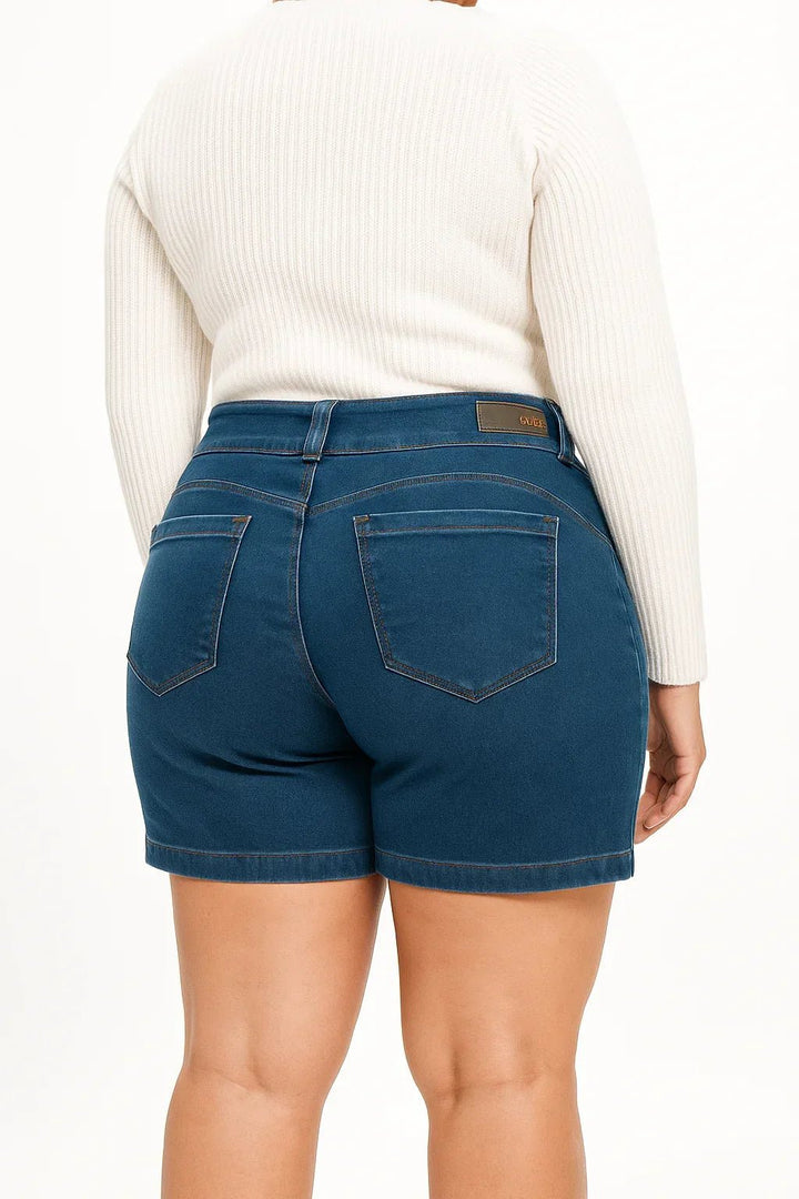 Bermuda Jeans Cintura Alta Plus r19 - Leon Elegance