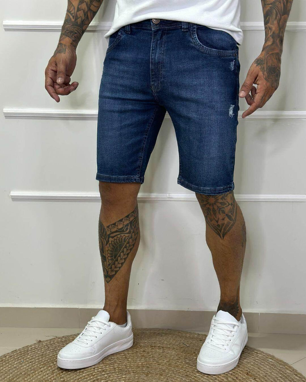 Bermuda Jeans Destroyed Men Leon - Leon Elegance