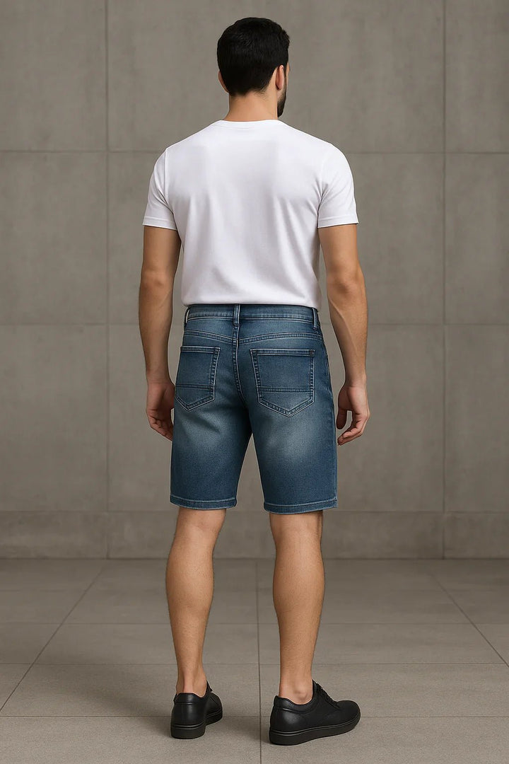 Bermuda Masculina Jeans Destroyed Azul Escuro - Leon Elegance