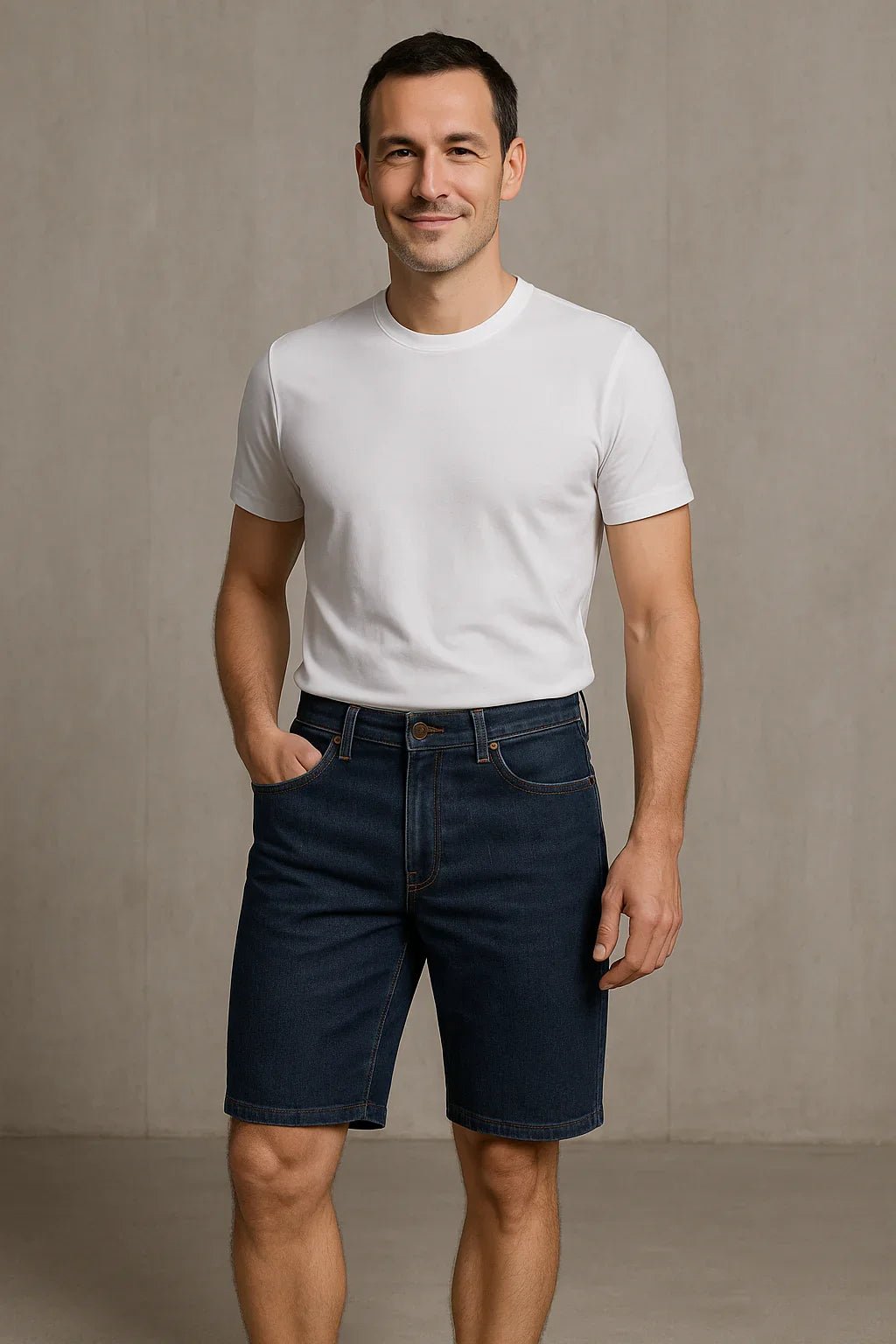 Bermuda Masculina Jeans Tradicional Azul Escuro - Leon Elegance