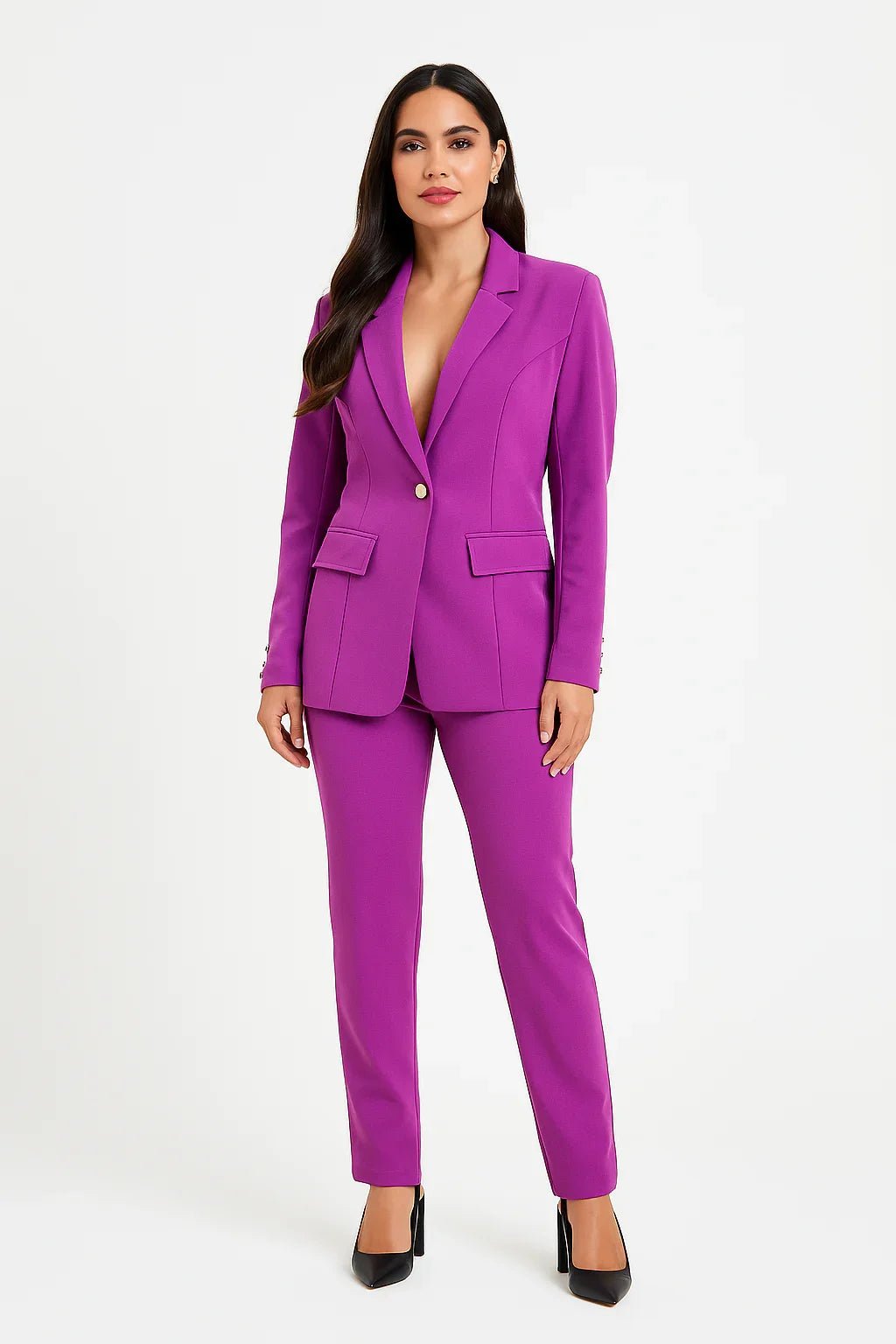 Blazer Klepton Feminino Roxo Alfaiataria - Leon Elegance