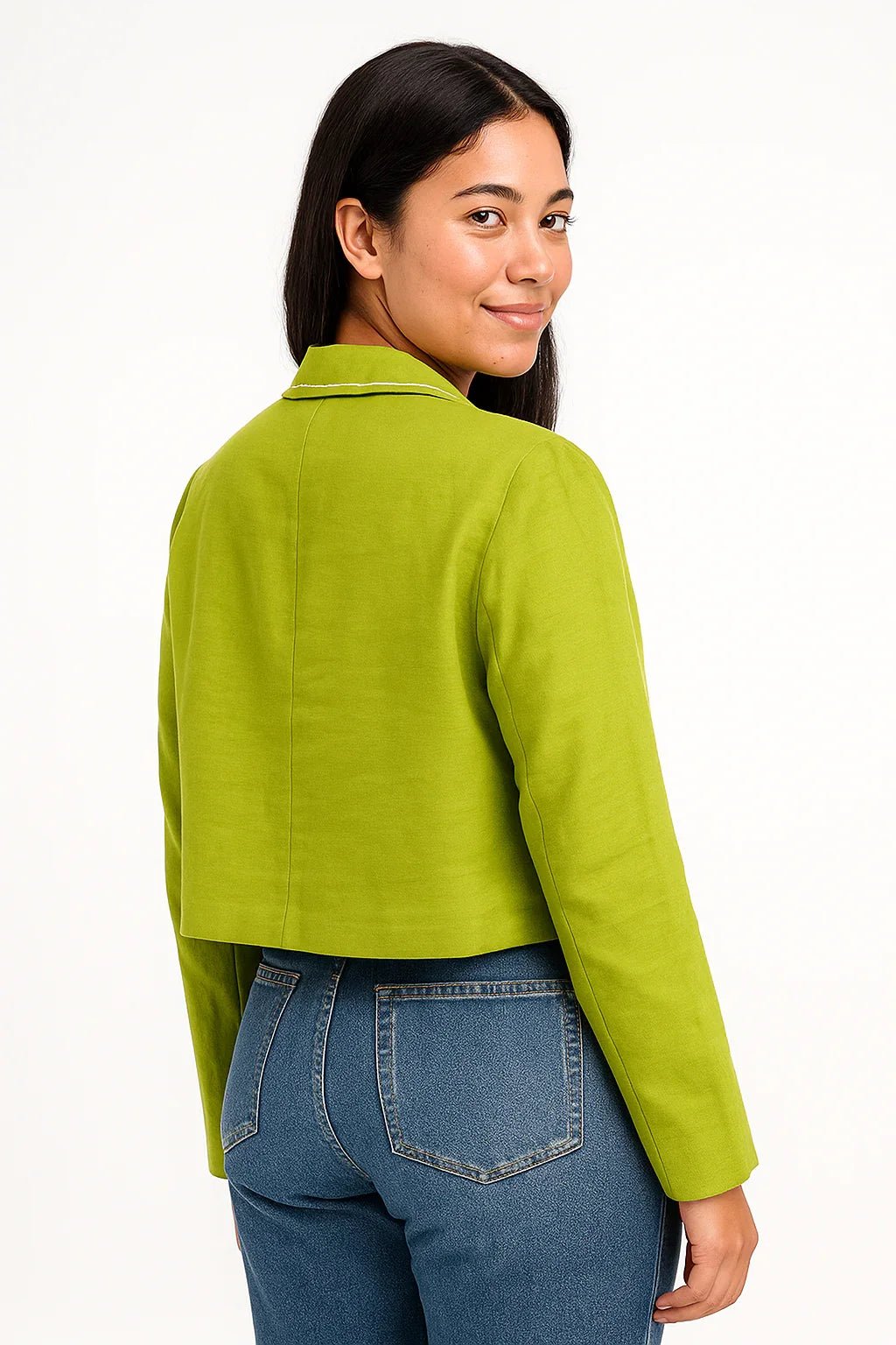 Blazer Klepton Feminino Verde Cropped - Leon Elegance