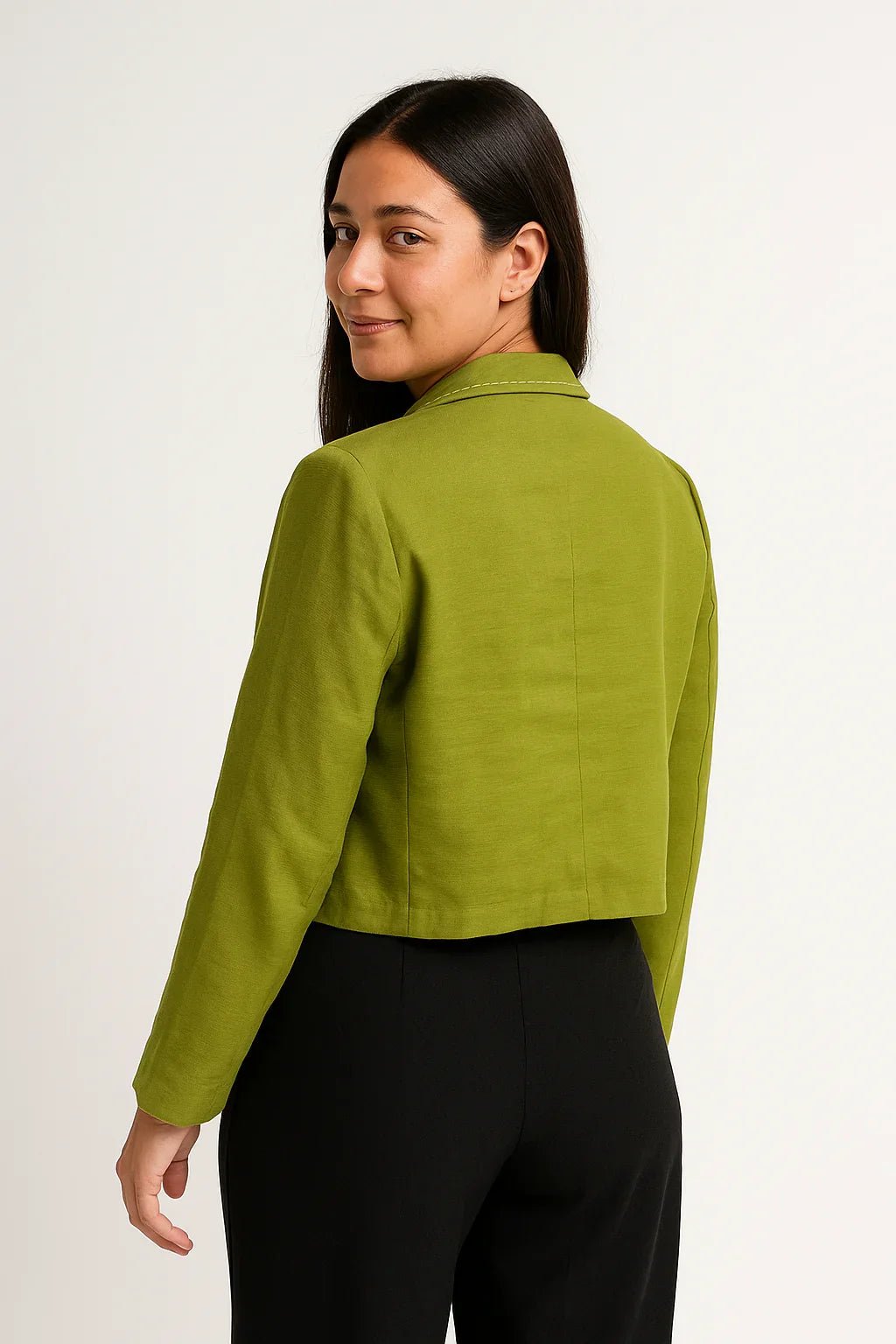 Blazer Klepton Feminino Verde Cropped - Leon Elegance