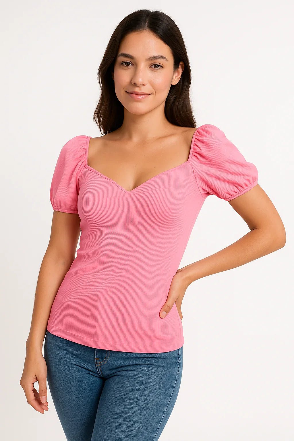 Blusa com Bojo Triniti Com Detalhe Em V k2b - Leon Elegance