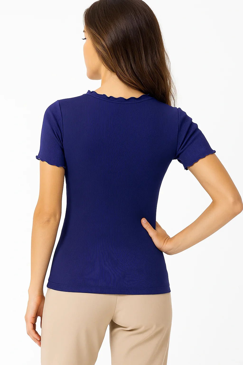 Blusa Feminina K2B Canelada com Acabamento Ondulado - Leon Elegance