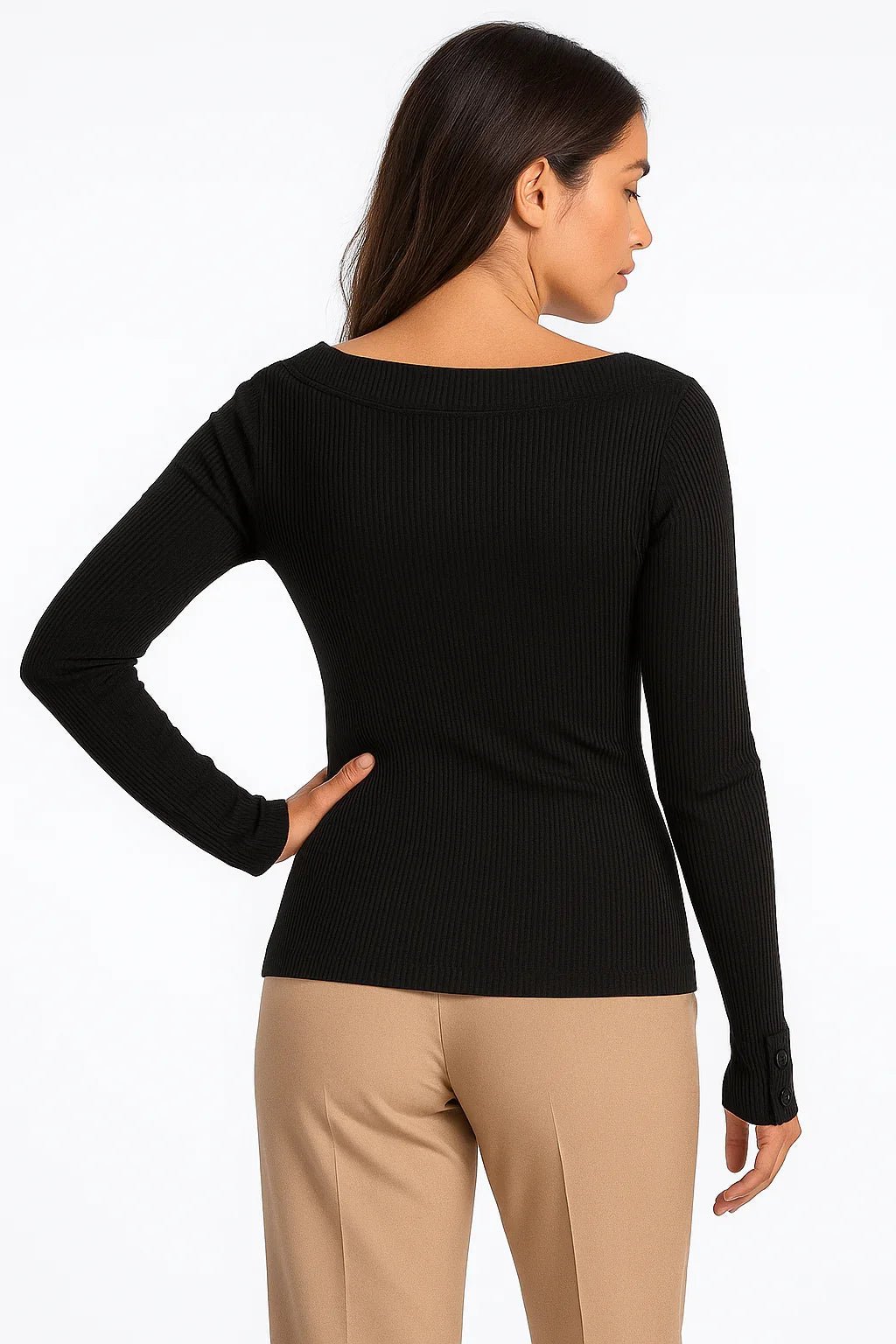 Blusa Feminina K2B Canelada com Botões Frontais - Leon Elegance