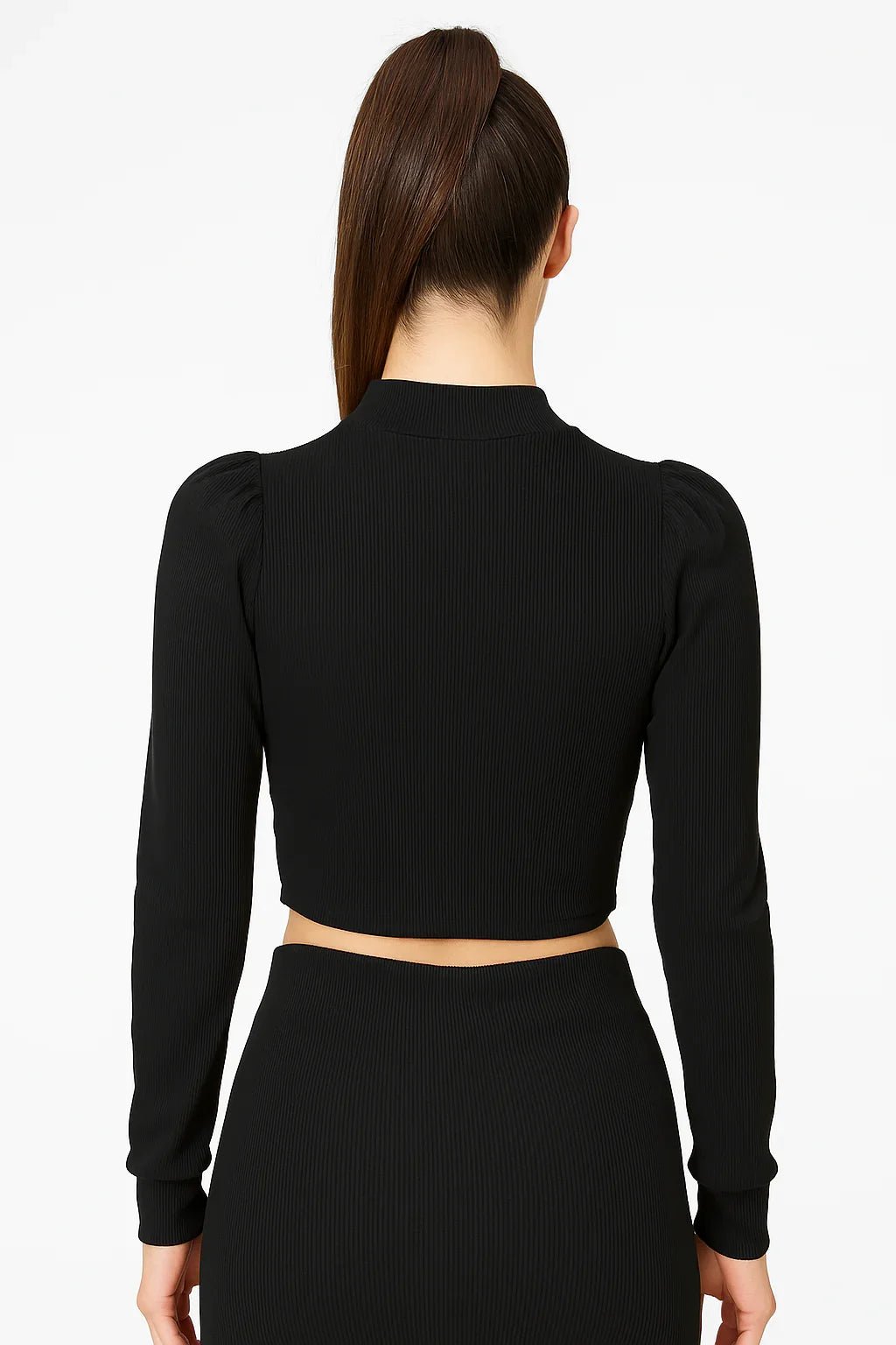 Blusa Feminina K2B Canelada Gola Alta Manga Longa - Leon Elegance