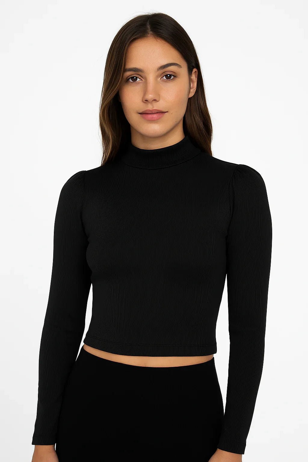 Blusa Feminina K2B Canelada Gola Alta Manga Longa - Leon Elegance