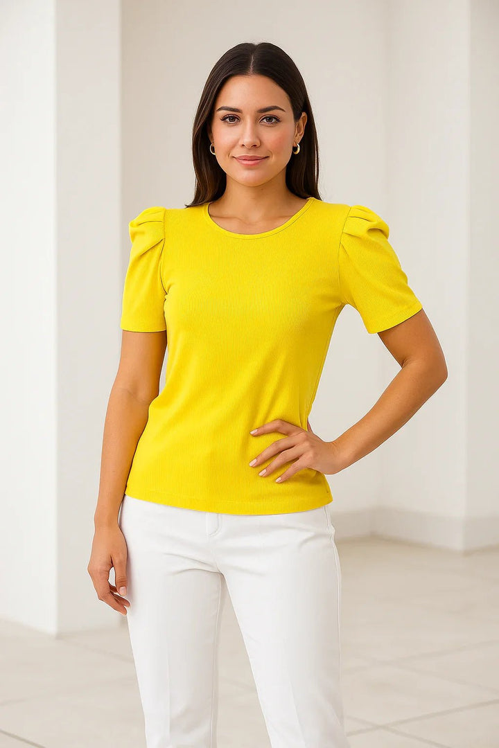 Blusa Feminina K2B Canelada Manga Bufante - Leon Elegance