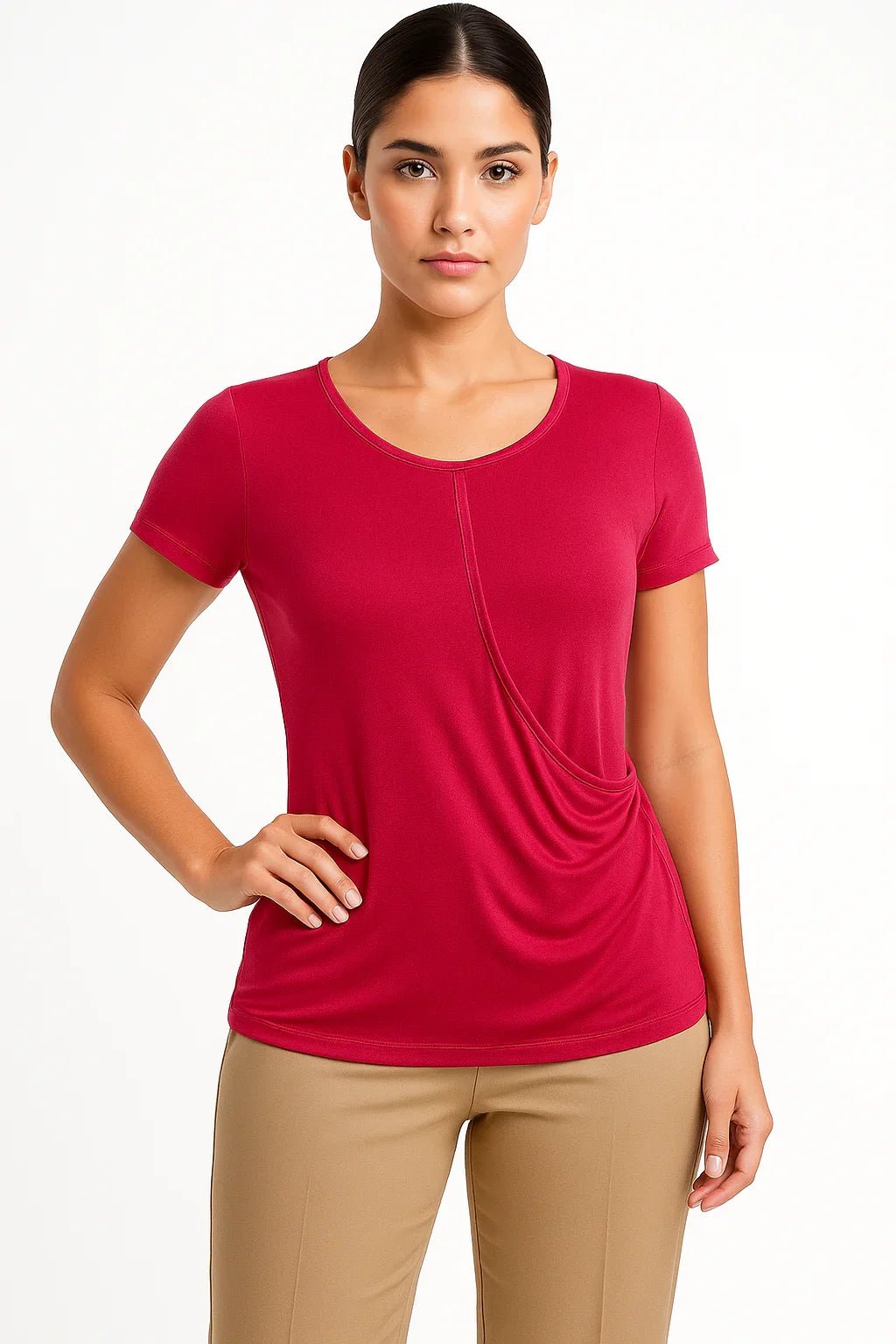 Blusa Feminina K2B com Drapeado Frontal - Leon Elegance