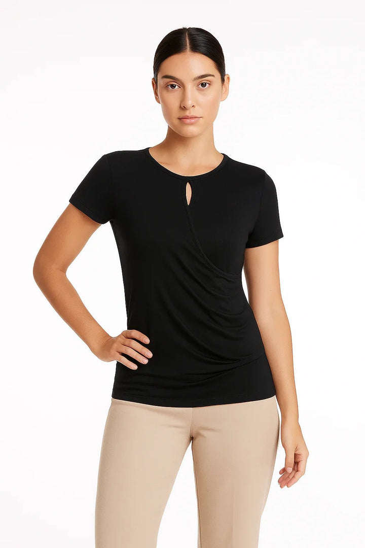 Blusa Feminina K2B com Recorte e Drapeado - Leon Elegance