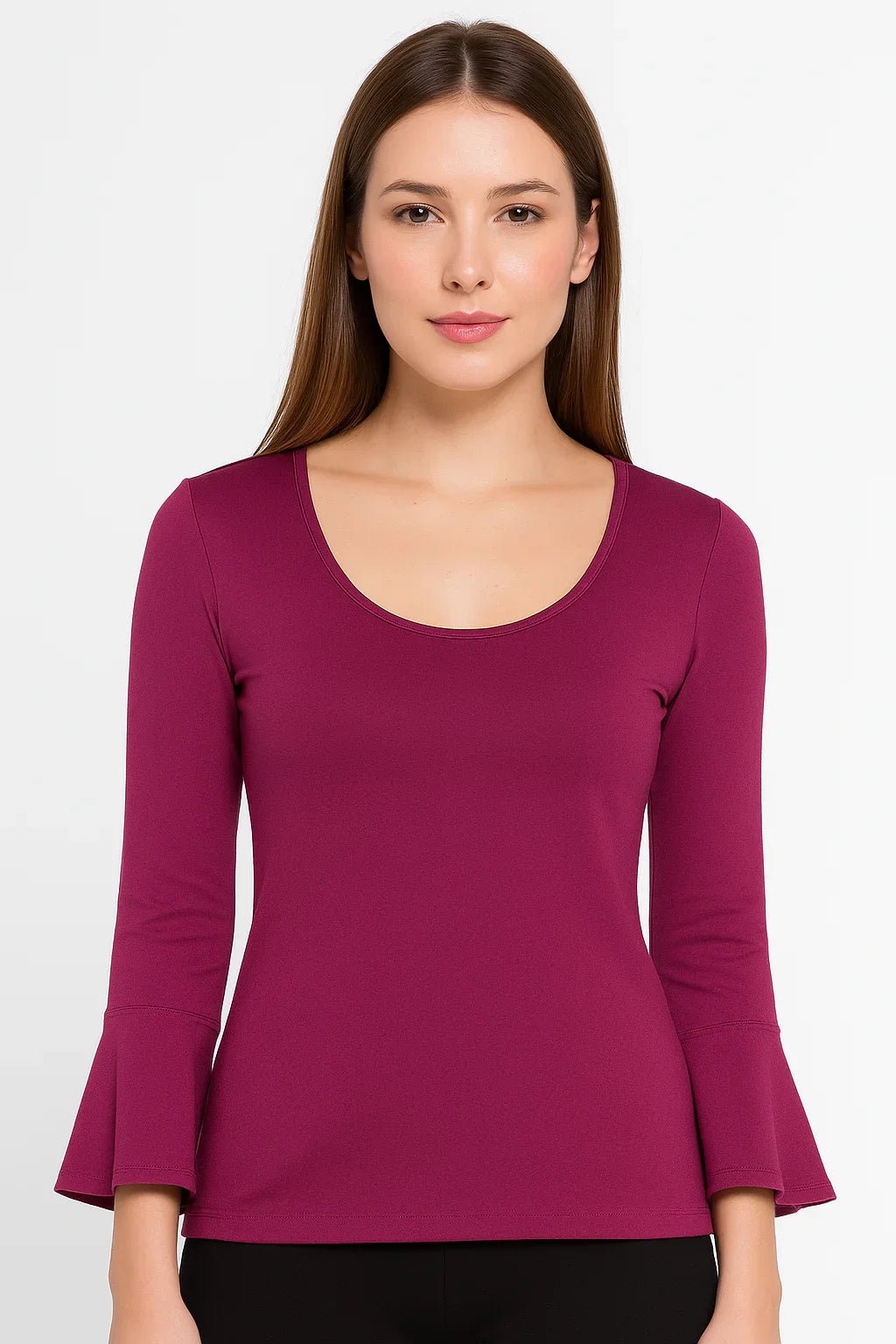 Blusa Feminina K2B Decote Redondo Manga Flare - Leon Elegance