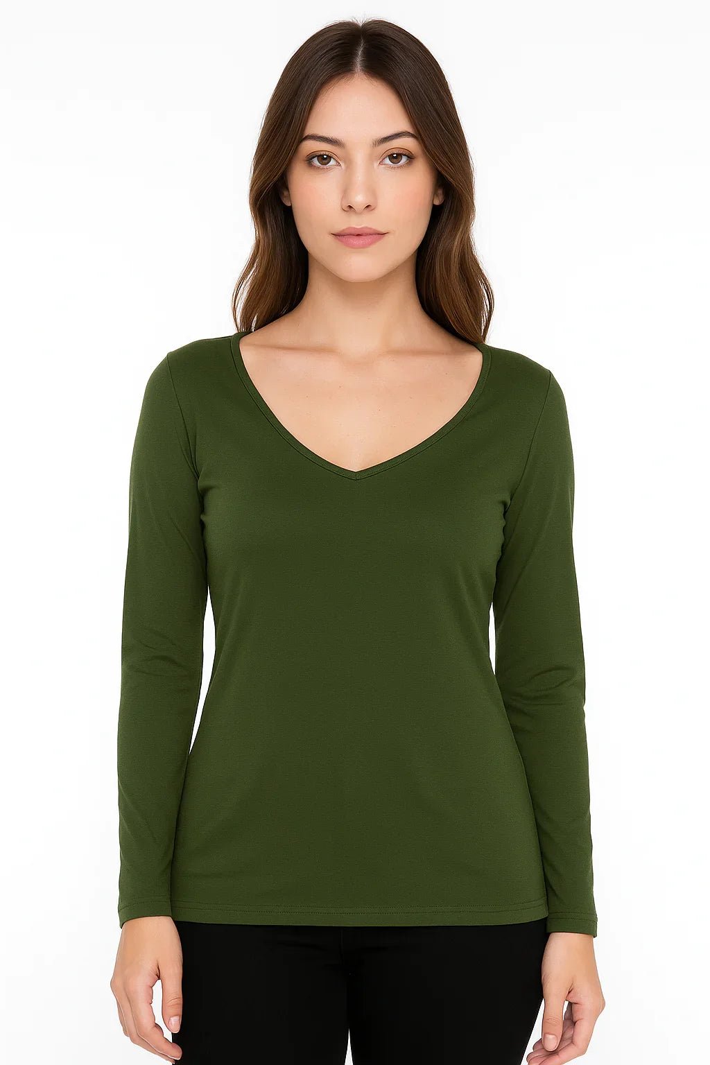 Blusa Feminina K2B Decote V Manga Longa - Leon Elegance