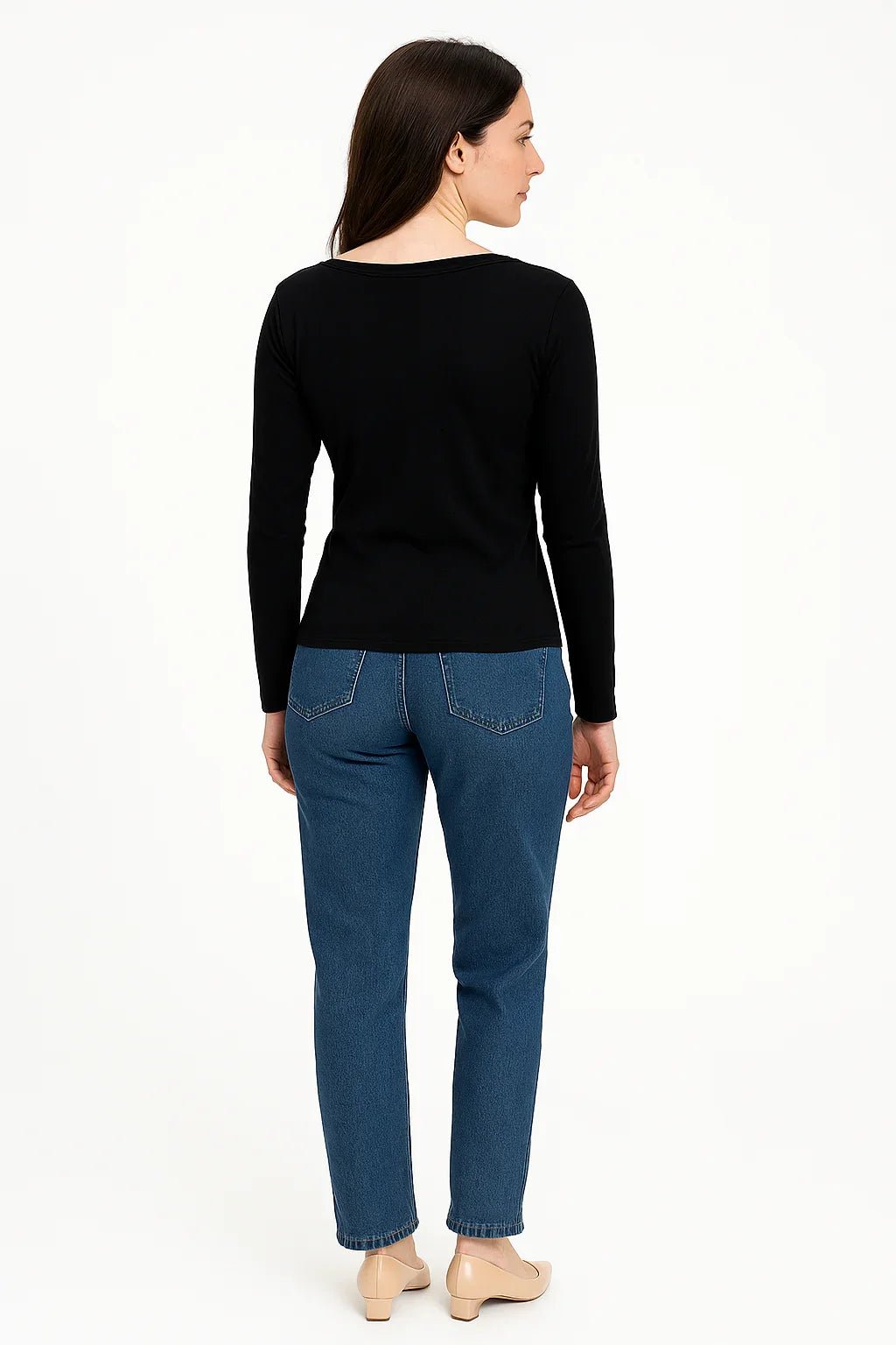 Blusa K2B Feminina Manga Longa Decote V Bolso - Leon Elegance