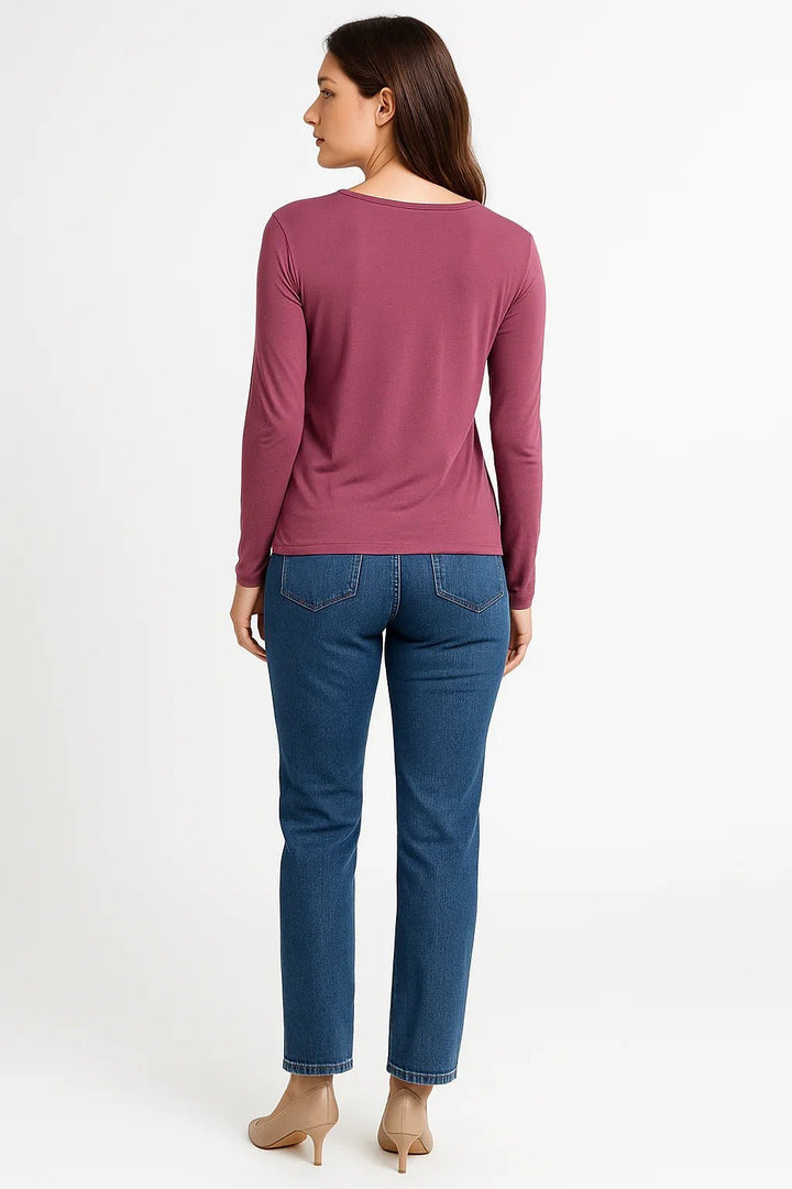 Blusa K2B Feminina Manga Longa Gola Redonda - Leon Elegance