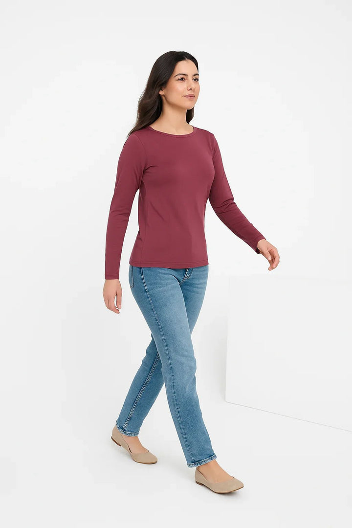 Blusa K2B Feminina Manga Longa Gola Redonda - Leon Elegance