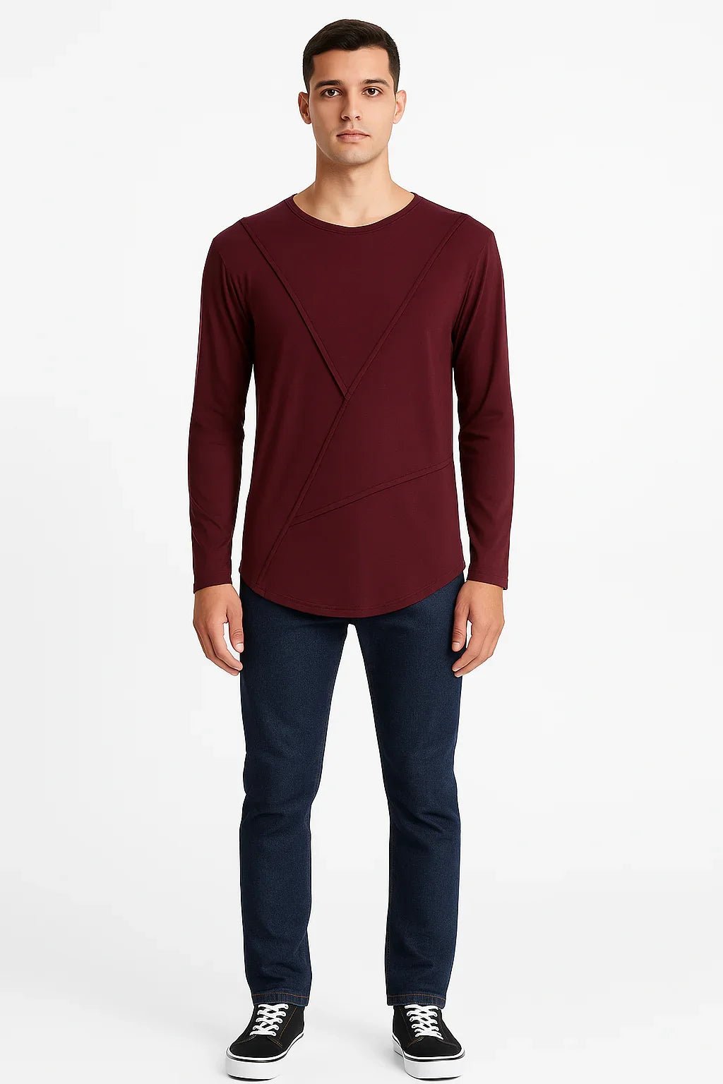 Blusa Manga Longa com Recortes - Leon Elegance