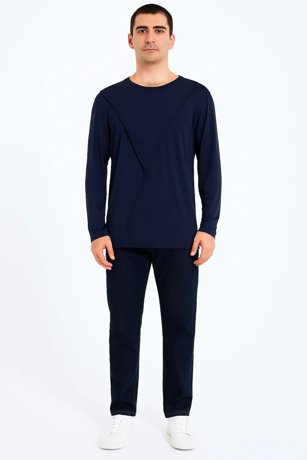 Blusa Manga Longa com Recortes - Leon Elegance