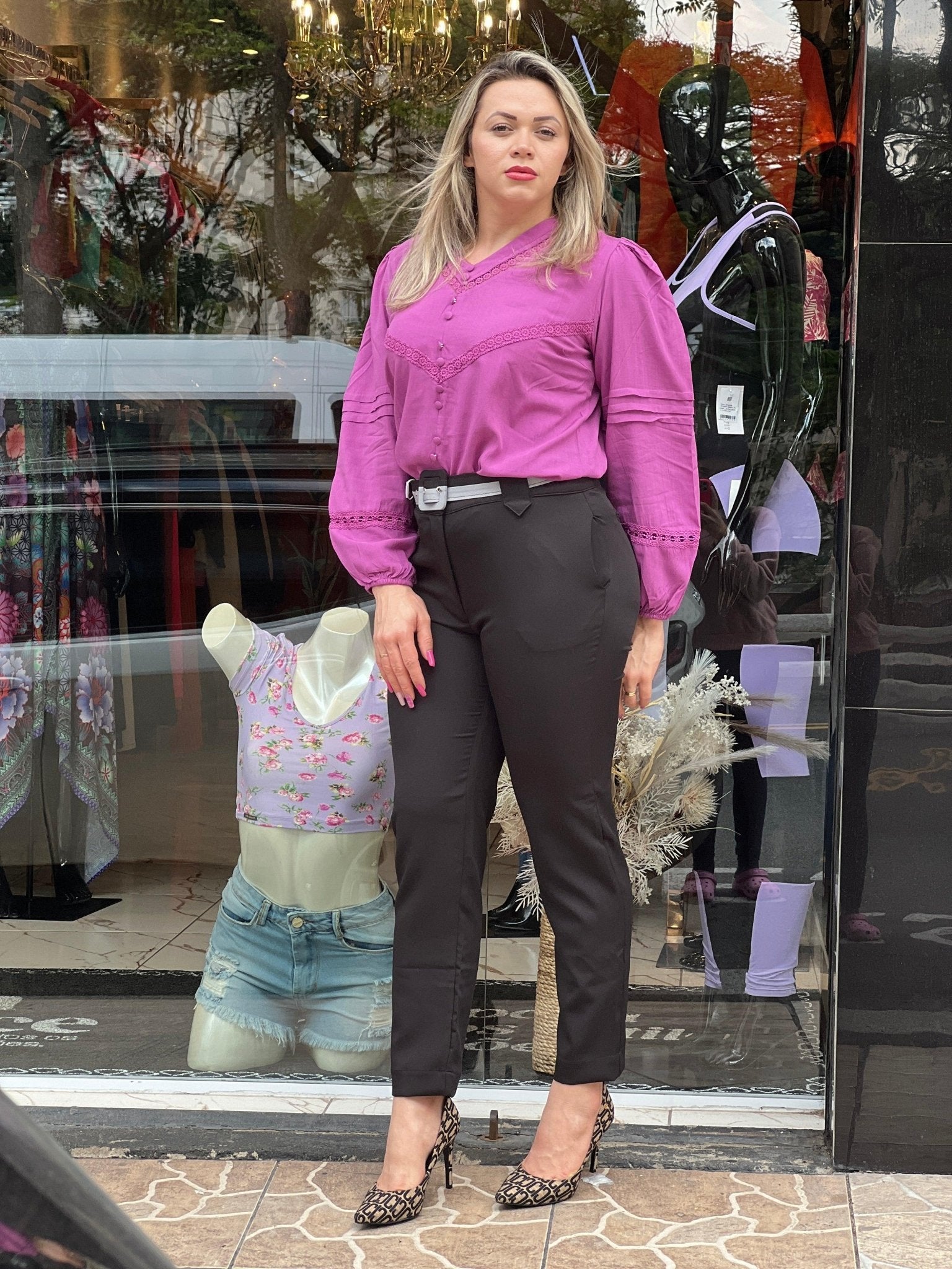 Blusa Piece De Manga Longa em Linho Leon - Leon Elegance