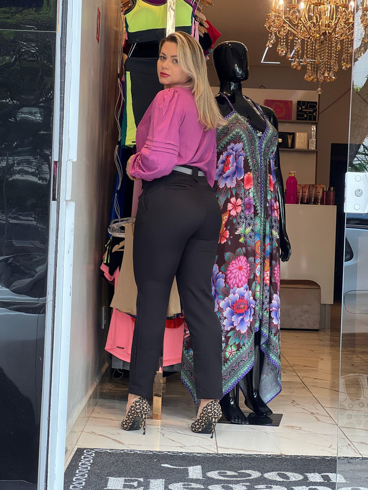 Blusa Piece De Manga Longa em Linho Leon - Leon Elegance