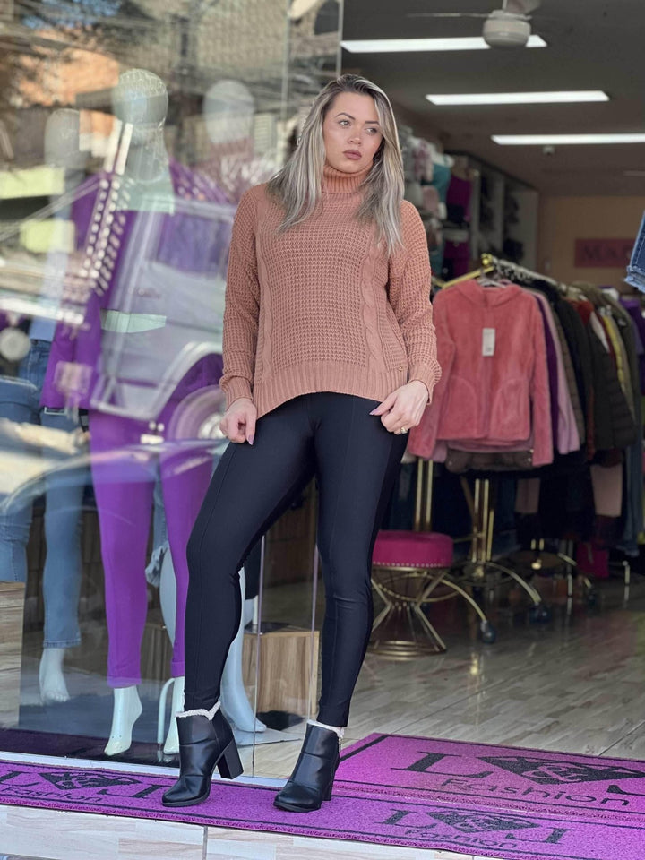 Blusa Tricot Gola Alta Pura Essência Leon - Leon Elegance