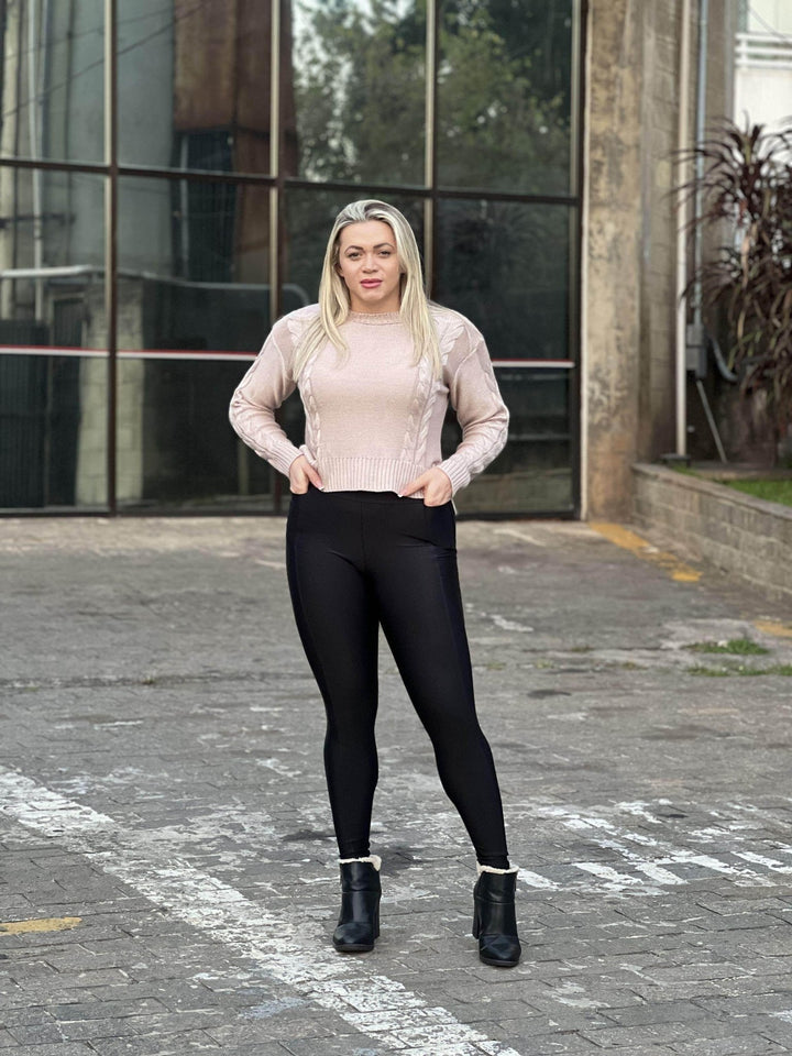 Blusa Tricot Inglesa Gola Renda Leon - Leon Elegance