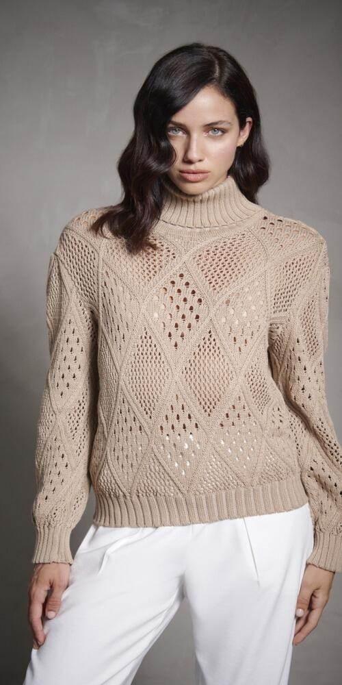 Blusa Tricot Minimal Gola Alta Leon - Leon Elegance