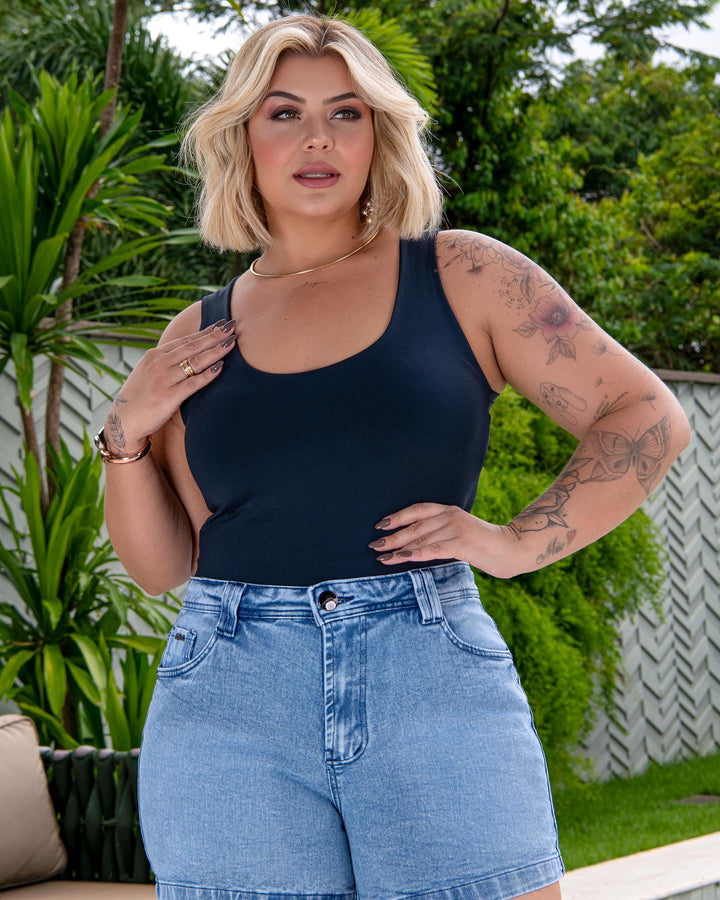 Body Cavado Básico Plus Size Fofofinha - Leon Elegance