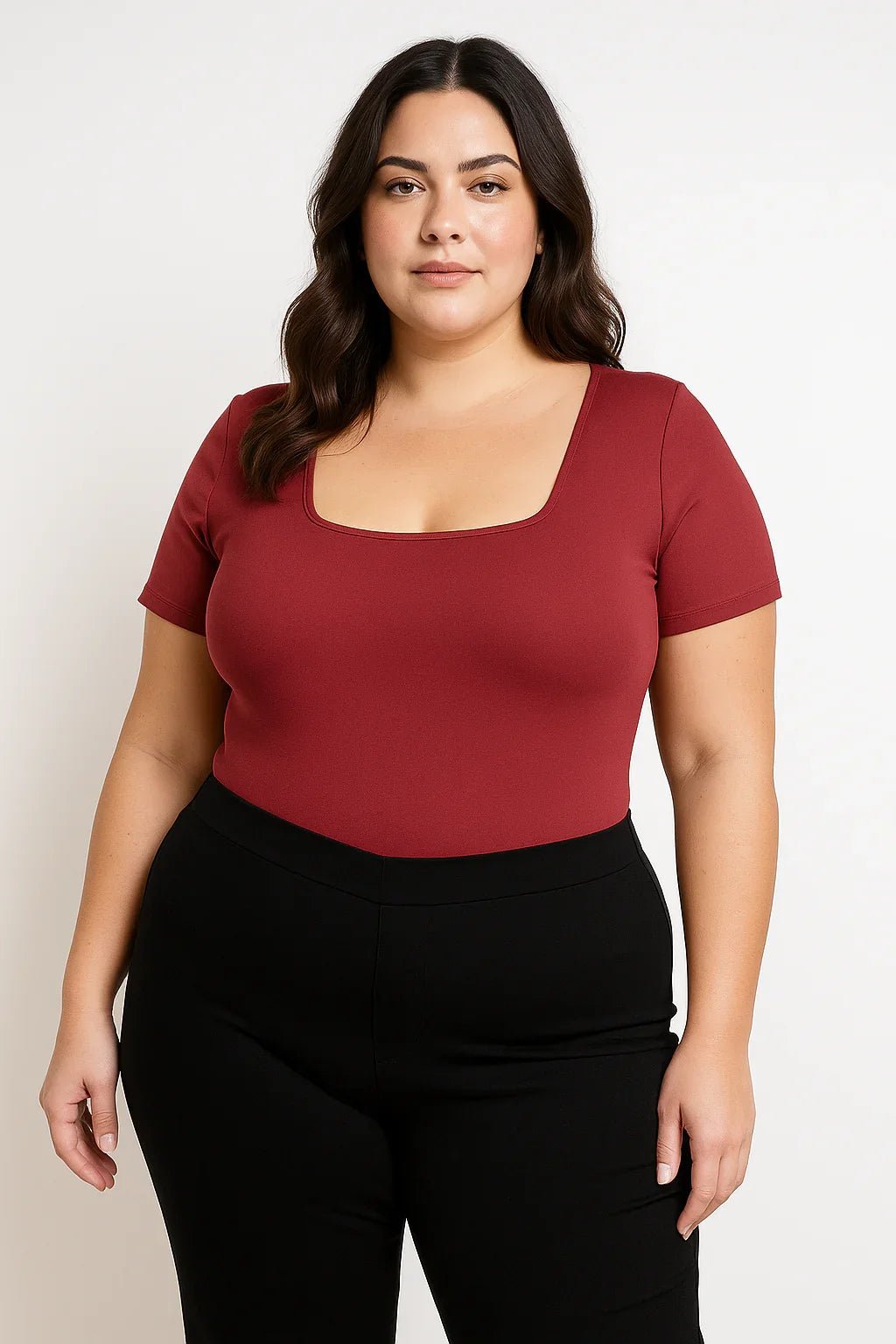 Body Decote Quadrado Manga Curta Plus Size Fofofinha - Leon Elegance