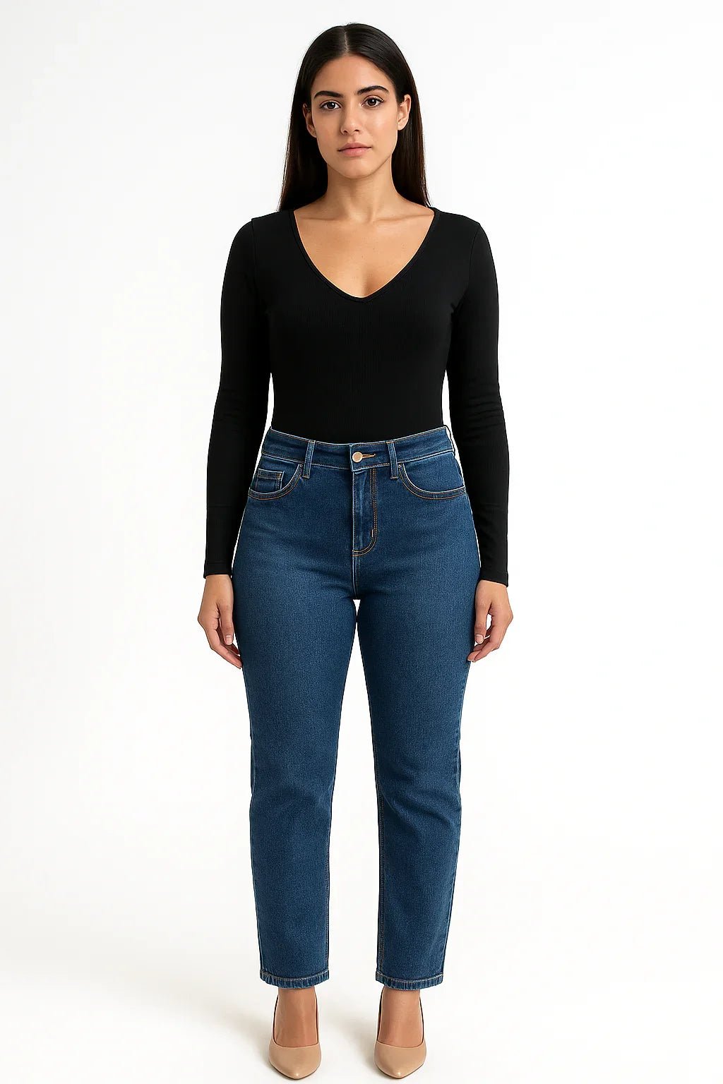 Body K2B Feminino Manga Longa Decote V - Leon Elegance