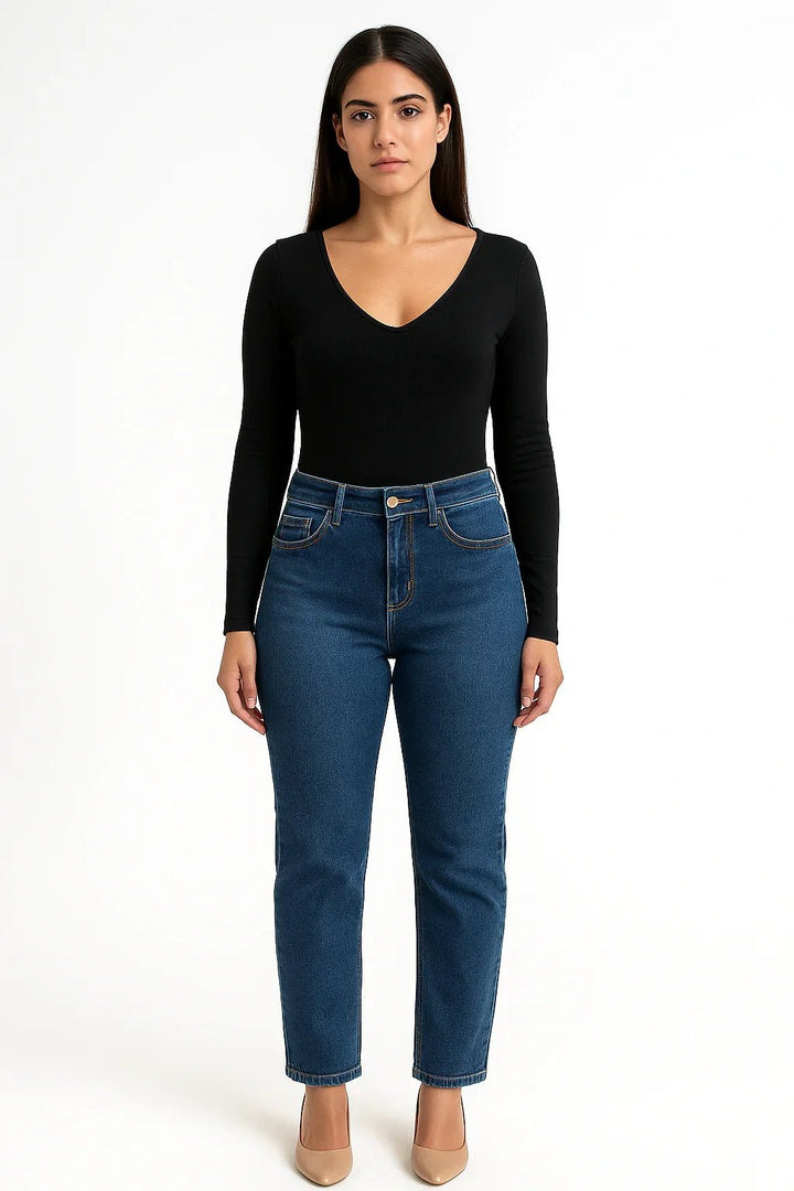 Body K2B Feminino Manga Longa Decote V - Leon Elegance