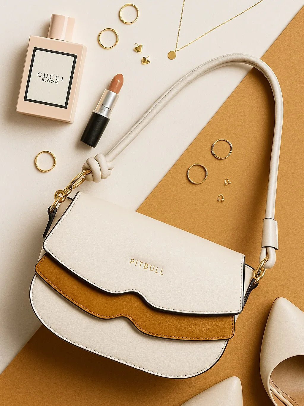 Bolsa Feminina Caramelo Detalhe e Alça Nó - Leon Elegance