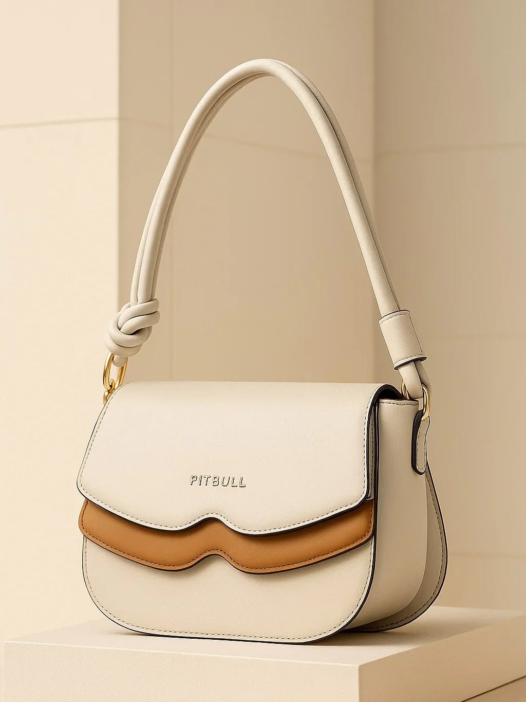 Bolsa Feminina Caramelo Detalhe e Alça Nó - Leon Elegance