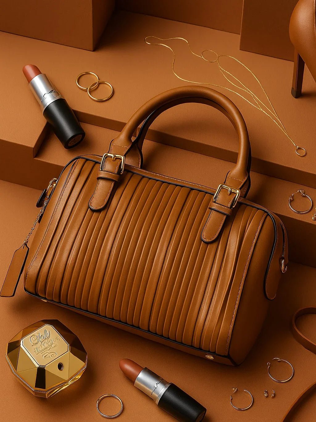 Bolsa Feminina Doctor Bag Caramelo - Leon Elegance