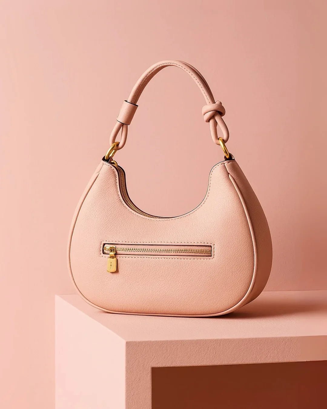 Bolsa Feminina Estruturada Rosa Alça Nó - Leon Elegance