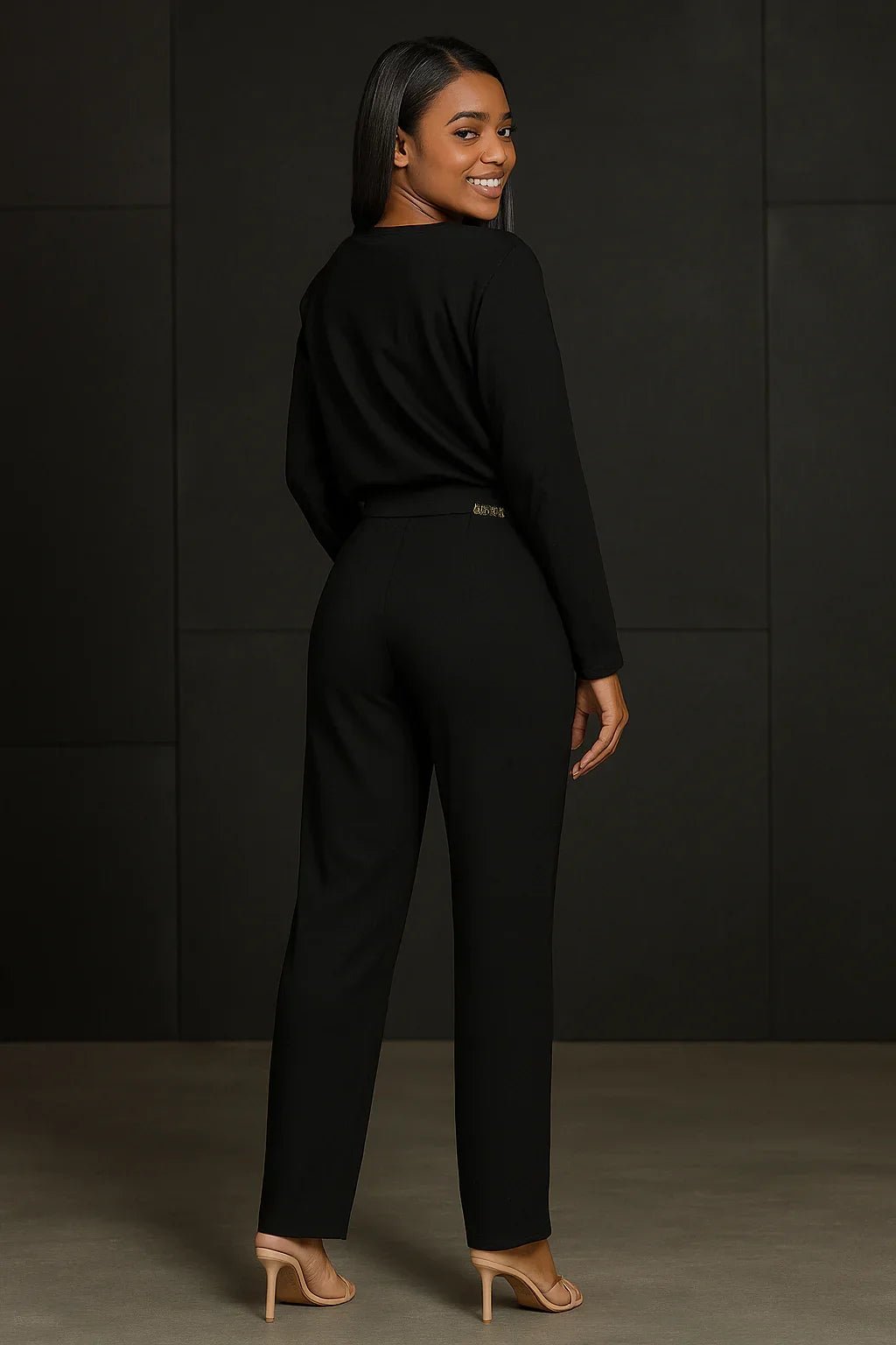 Calça Alfaiataria pit bull Feminina Preta Reta - Leon Elegance