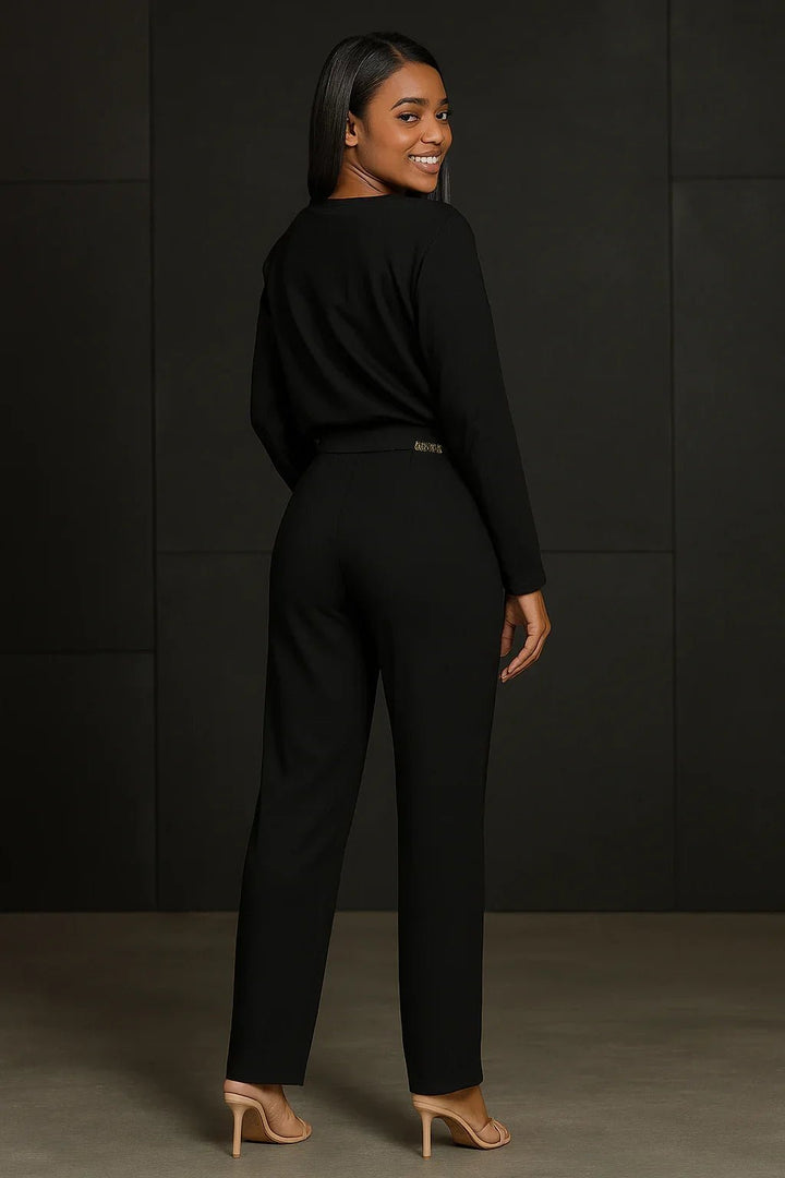 Calça Alfaiataria pit bull Feminina Preta Reta - Leon Elegance