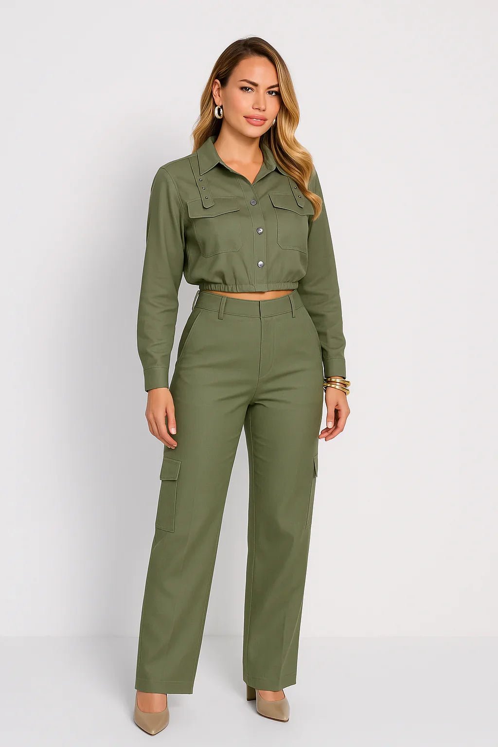 Calça Cargo Feminina Alfaiataria - Leon Elegance