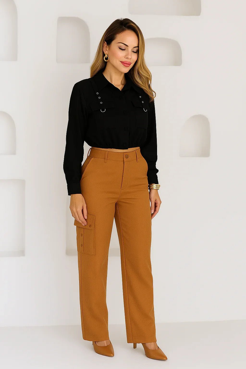 Calça Cargo Feminina Alfaiataria - Leon Elegance