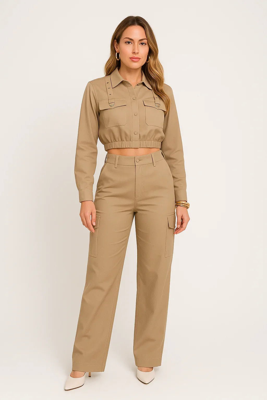 Calça Cargo Feminina Alfaiataria - Leon Elegance