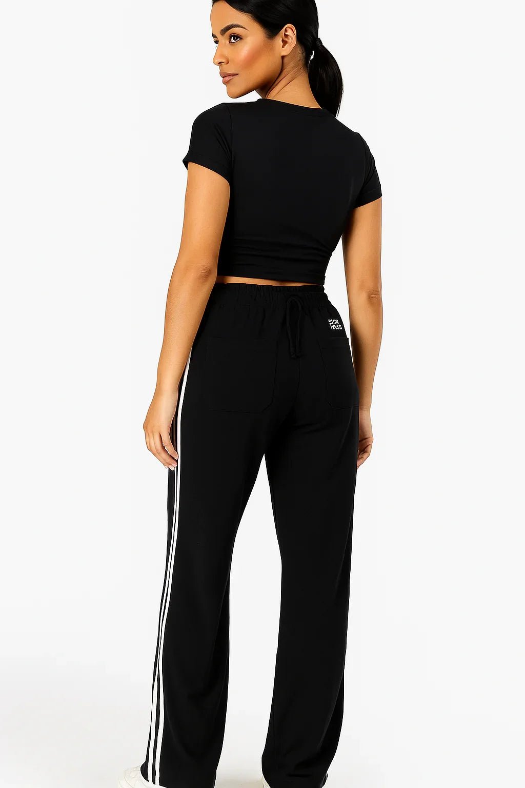 Calça Conforto Feminina Listras Laterais Brancas - Leon Elegance