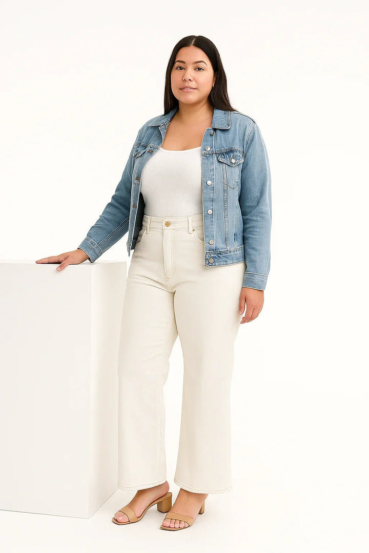 Calça de Sarja Wide Leg All White sol - Leon Elegance