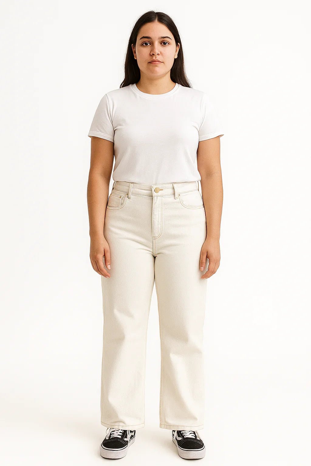 Calça de Sarja Wide Leg All White sol - Leon Elegance