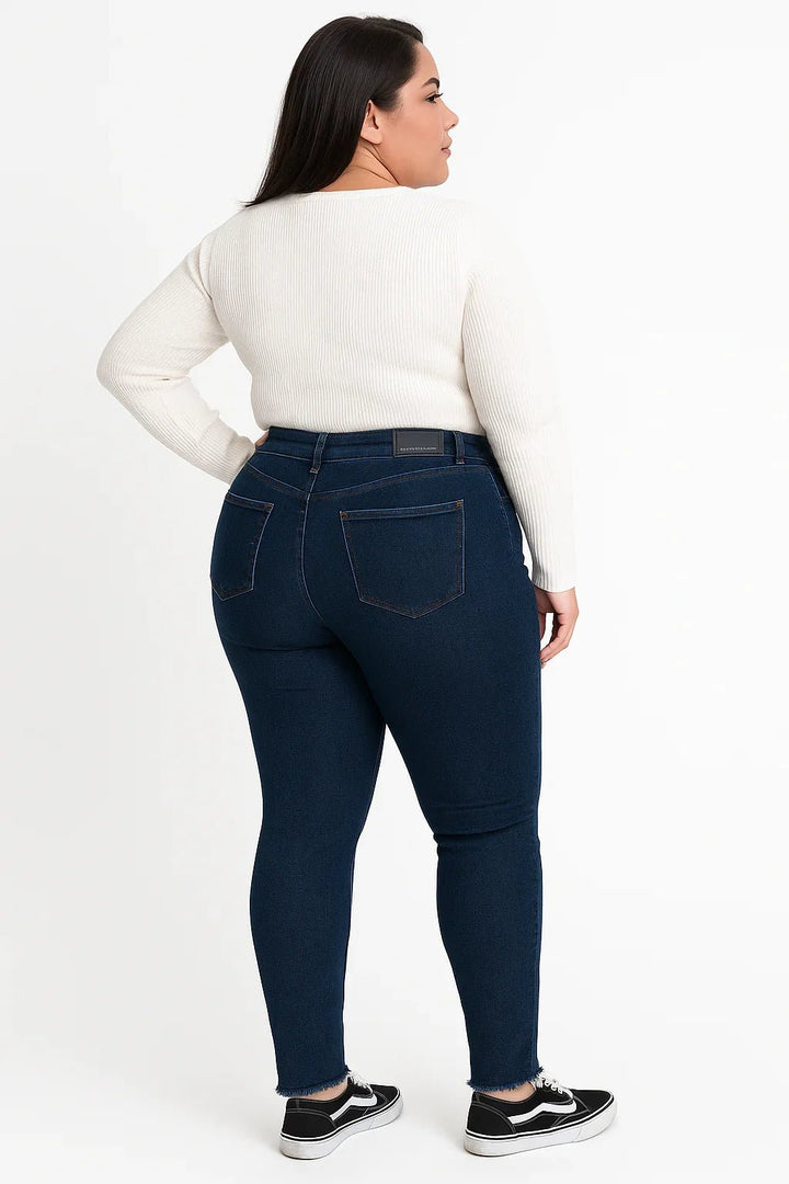 Calça Jeans Feminina Azul Escuro sawary - Leon Elegance