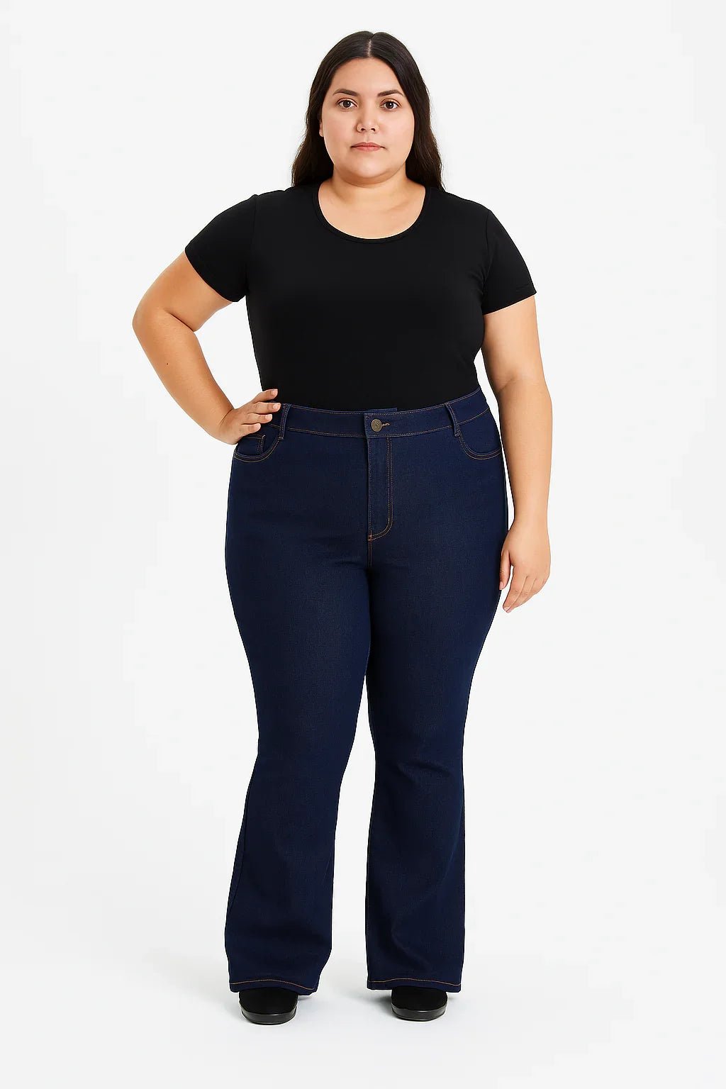 Calça Jeans Feminina Cintura Média Bootcut sawary - Leon Elegance