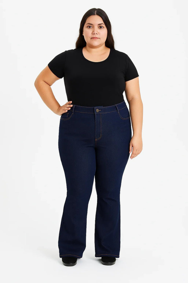 Calça Jeans Feminina Cintura Média Bootcut sawary - Leon Elegance