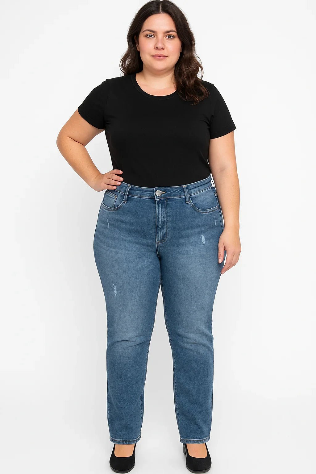 Calça Jeans Feminina Plus Size Azul. sawary - Leon Elegance