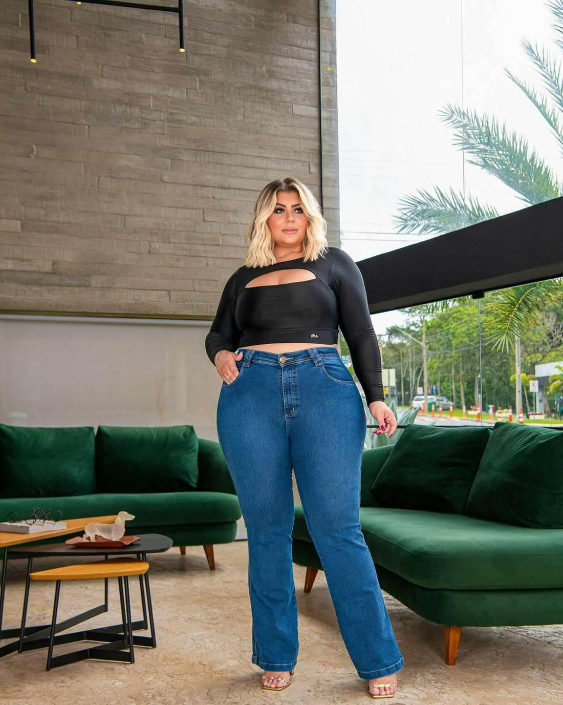 Calça Jeans Feminina Plus Size Fofinha Reta - Leon Elegance